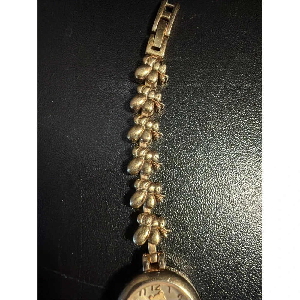 Disney Winnie The Pooh Honey Bee Links Gold Watch Adjustable 7
